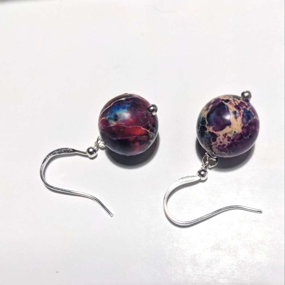 Purple galaxy earrings handmade